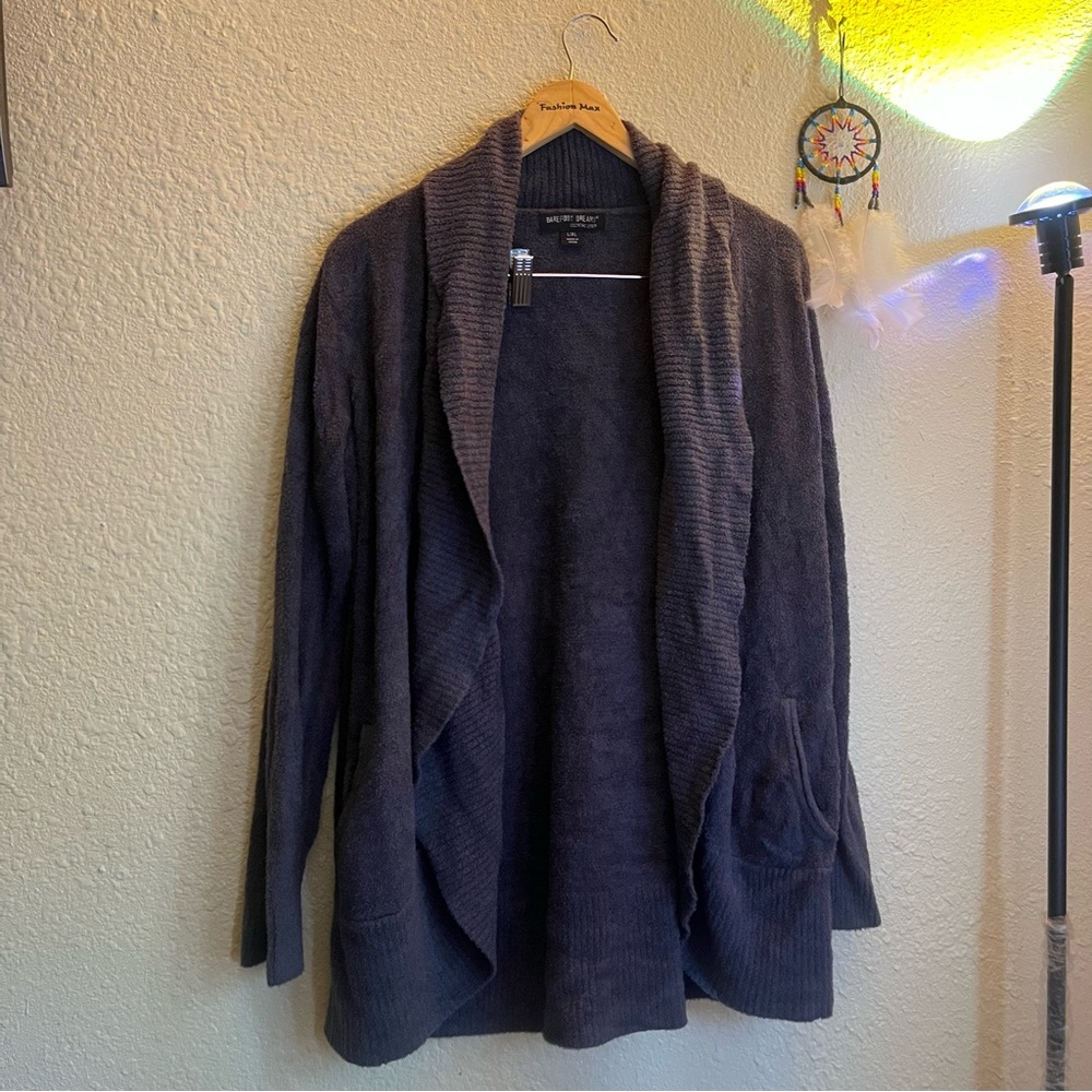 Barefoot dreams cardigan shawl blue l/xl